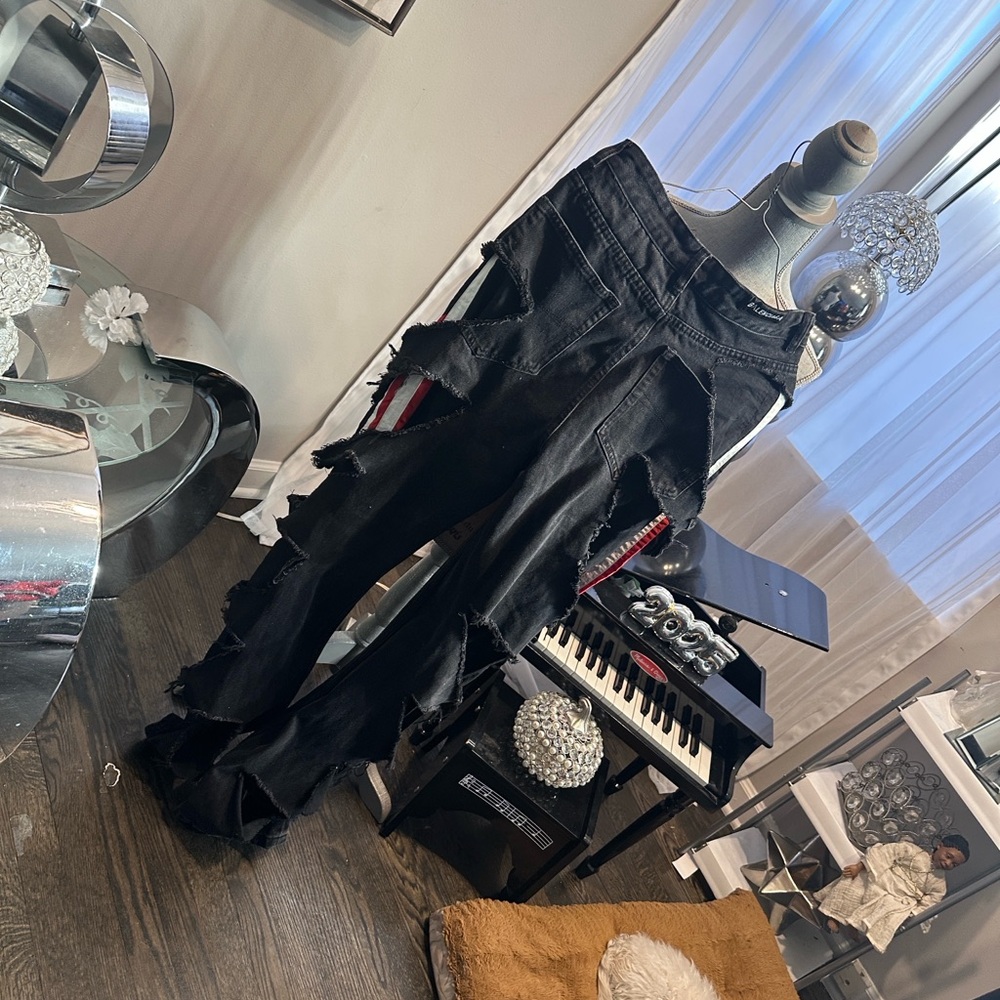 Balenciaga distressed/denim jeans slashed/denim jeans